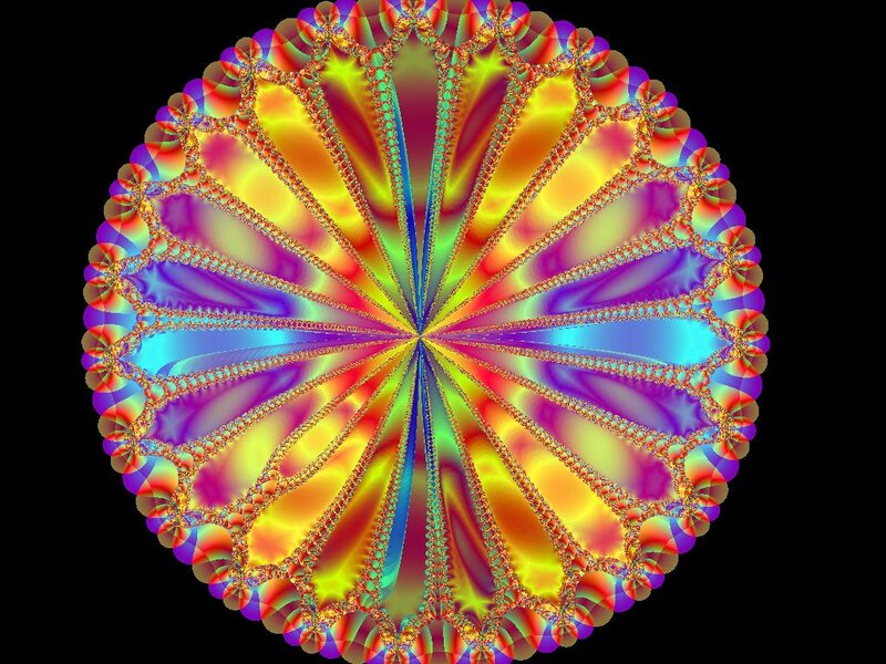 Colorful Fractal Pattern — Yellow, Vibrant, Abstract, Circle