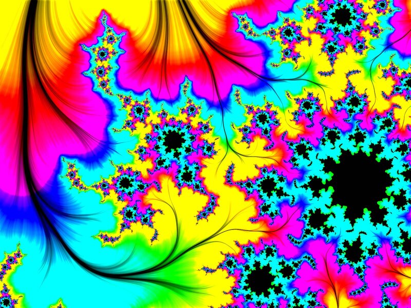 Colorful Fractal Pattern — Yellow, Vibrant, Abstract, Colors