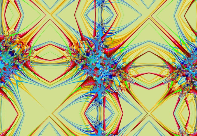 Colorful Fractal Pattern — Yellow, Vibrant, Abstract, Lines