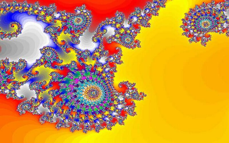Colorful Fractal Pattern — Yellow, Vibrant, Abstract, Spiral