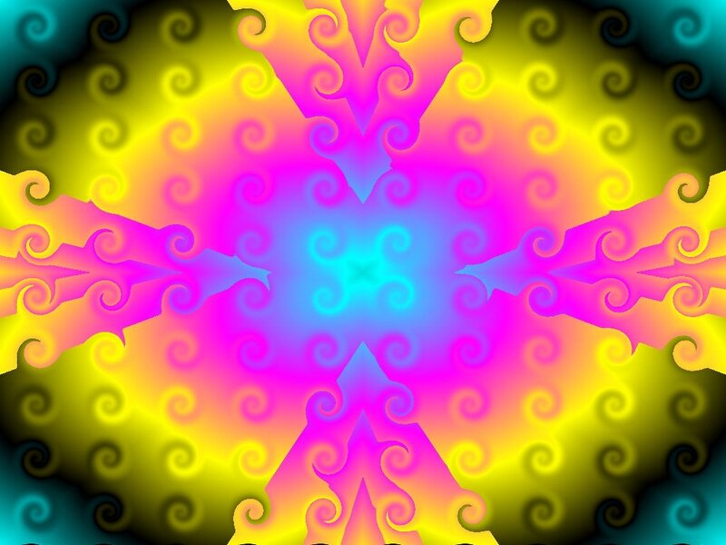 Colorful Fractal Pattern — Yellow, Vibrant, Abstract, Spirals