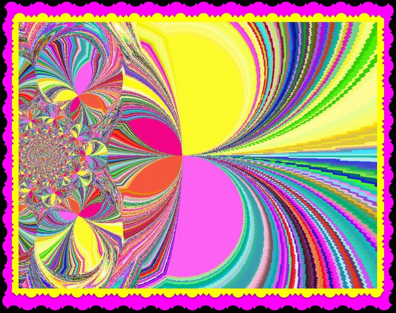 Colorful Fractal Pattern — Yellow, Vibrant, Abstract, Swirls