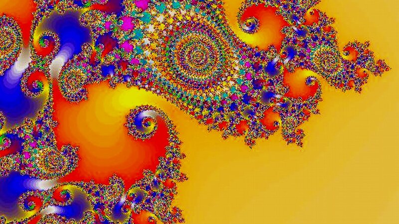 Colorful Fractal Pattern — Yellow, Vibrant, Digital Art