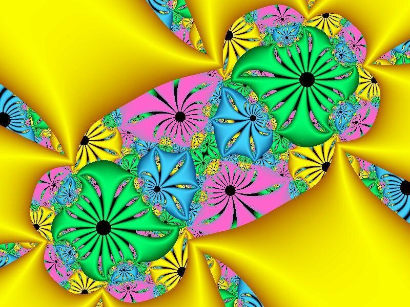 Colorful Fractal Pattern — Yellow, Vibrant