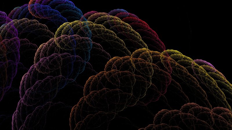 Colorful Fractal Patterns — Black, Dramatic