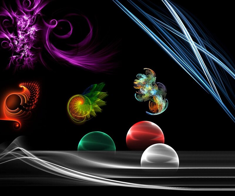 Colorful Fractal Patterns — Black, Dynamic
