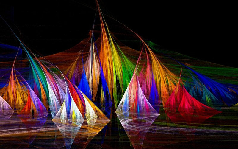 Colorful Fractal Patterns — Black