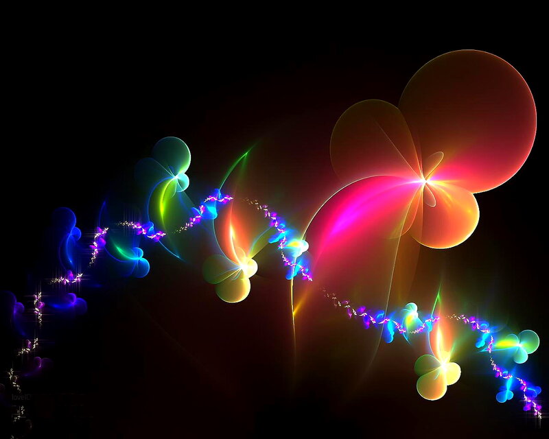 Colorful Fractal Patterns — Black, Vibrant