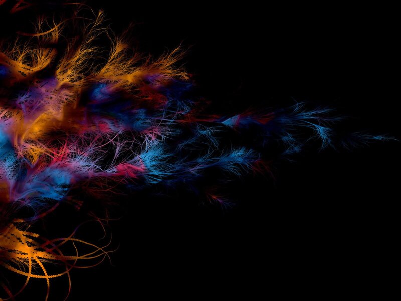 Colorful Fractal Patterns — Blue, Dynamic, Abstract, Light