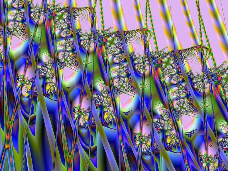 Colorful Fractal Patterns — Blue, Hypnotic, Abstract, Fractals, Vibrant Colors