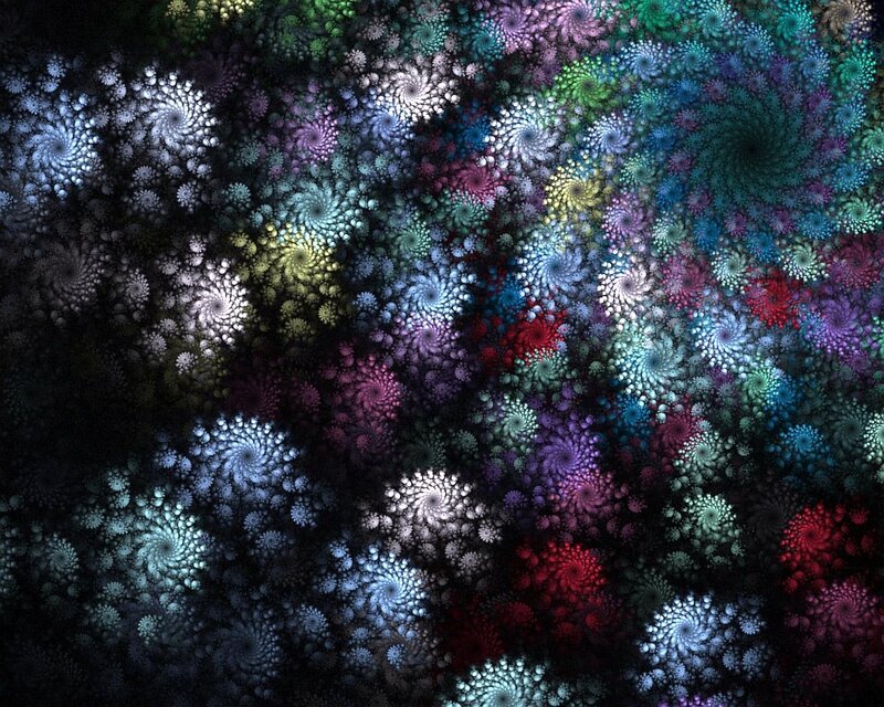 Colorful Fractal Patterns — Blue, Hypnotic, Abstract, Spirals