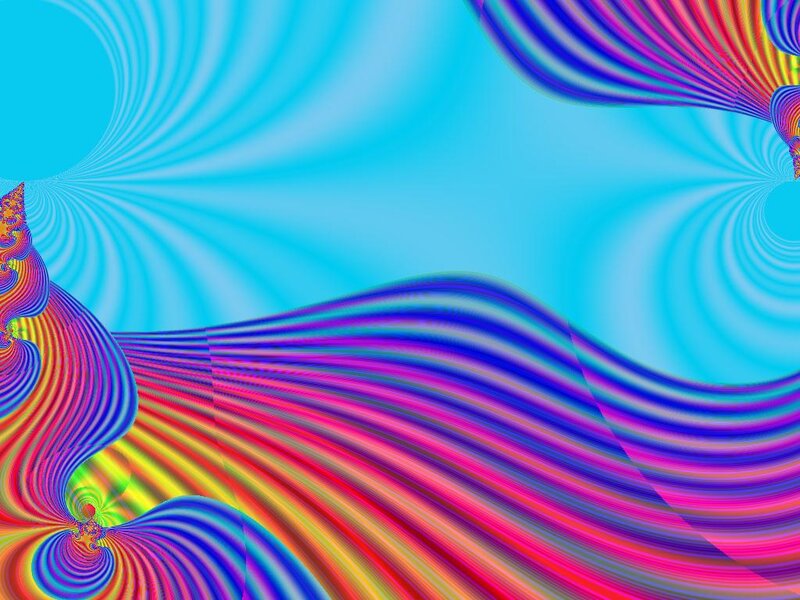 Colorful Fractal Patterns — Blue, Hypnotic, Abstract