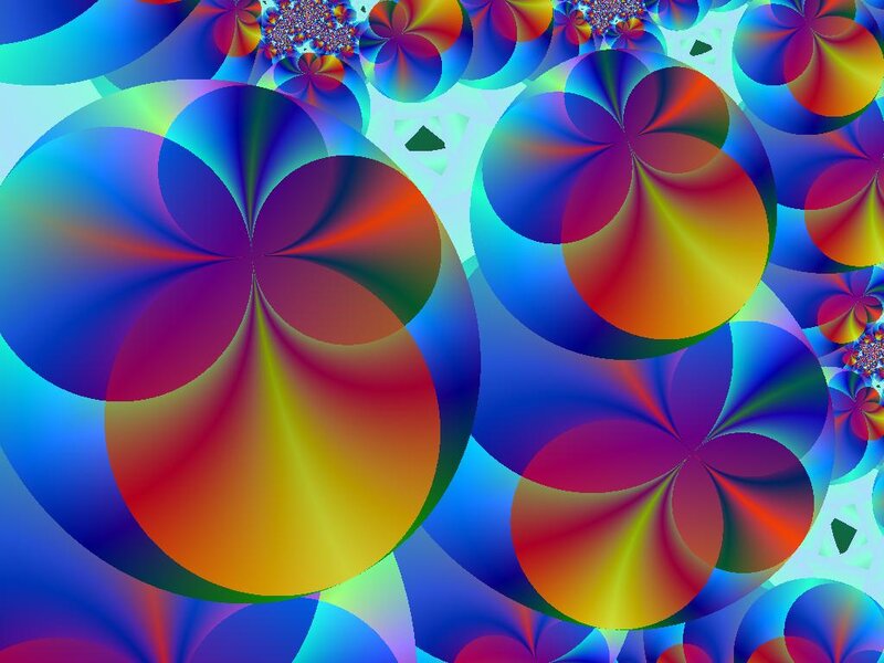 Colorful Fractal Patterns — Blue, Vibrant, Abstract, Circles, Spirals