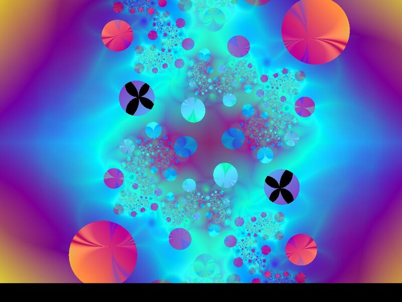 Colorful Fractal Patterns — Blue, Vibrant, Abstract, Circles