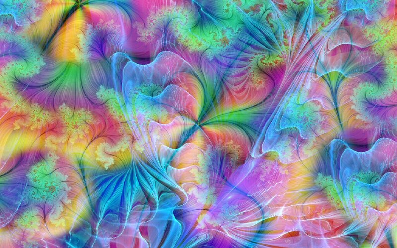 Colorful Fractal Patterns — Blue, Vibrant, Abstract, Swirls