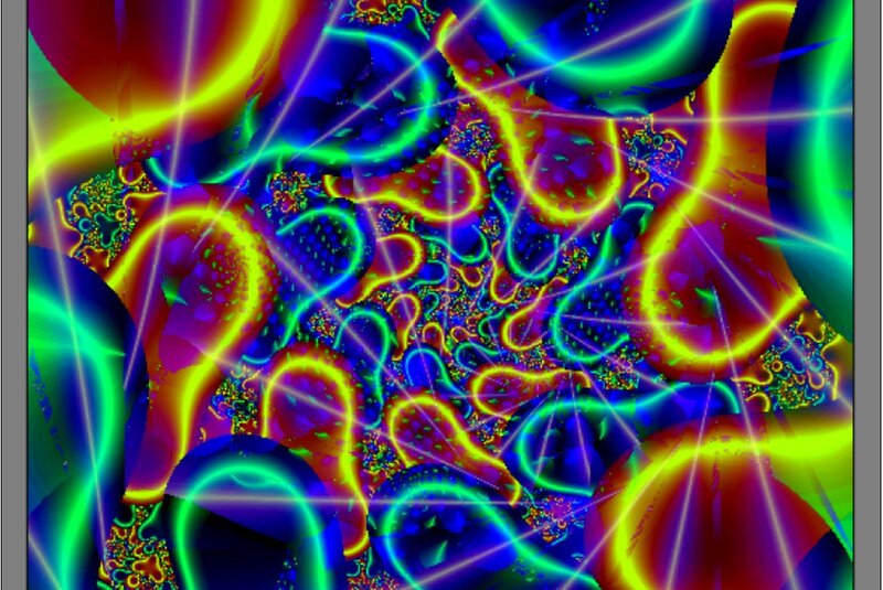 Colorful Fractal Patterns — Blue, Vibrant, Abstract