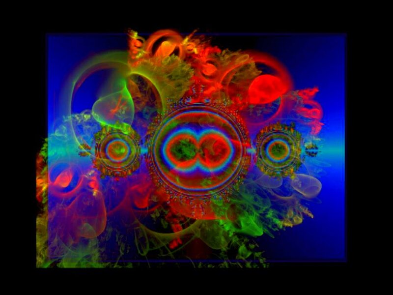 Colorful Fractal Patterns — Blue, Vibrant, Digital Art