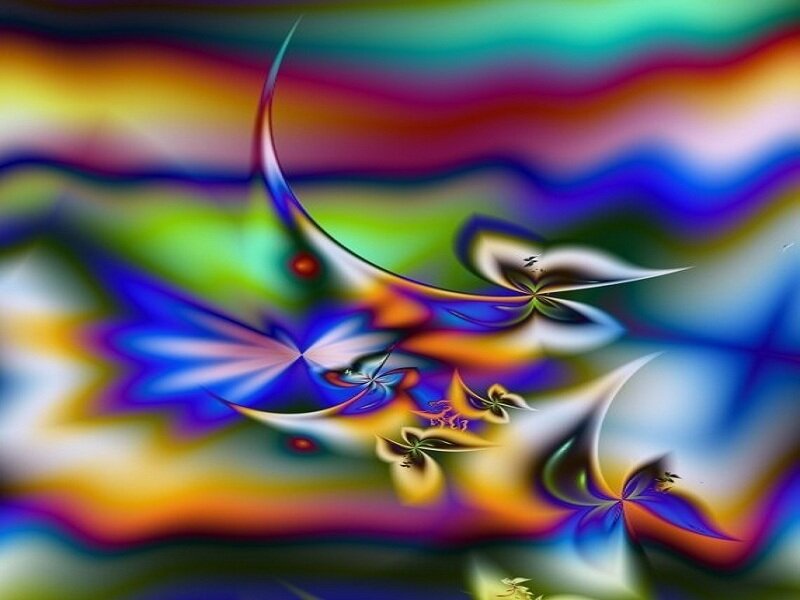 Colorful Fractal Patterns — Blue, Vibrant