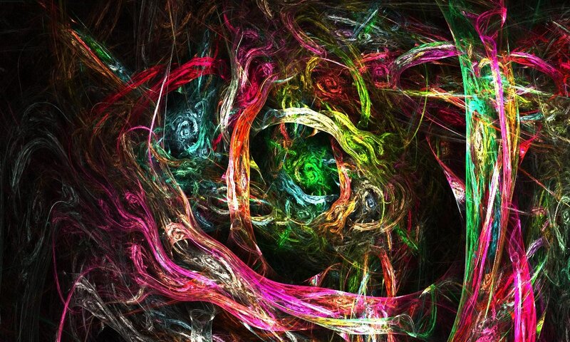 Colorful Fractal Patterns — Green, Chaotic