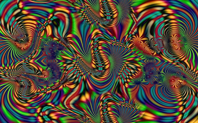 Colorful Fractal Patterns — Green, Hypnotic, Abstract, Swirls