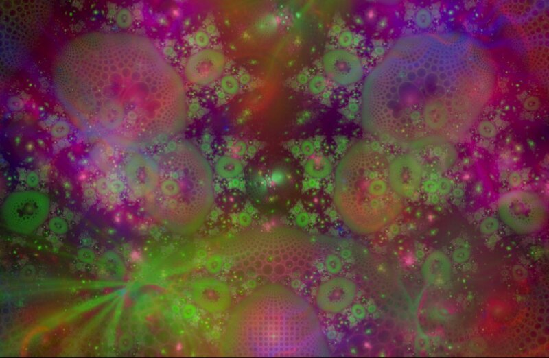 Colorful Fractal Patterns — Green, Hypnotic
