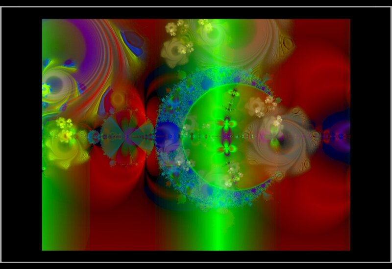 Colorful Fractal Patterns — Green, Vibrant, Abstract, Circles