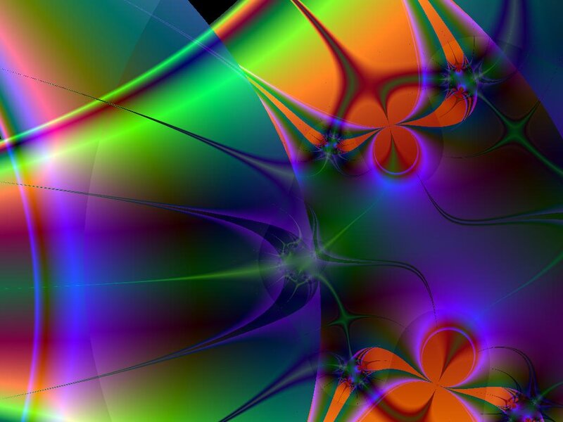 Colorful Fractal Patterns — Green, Vibrant, Abstract, Colors