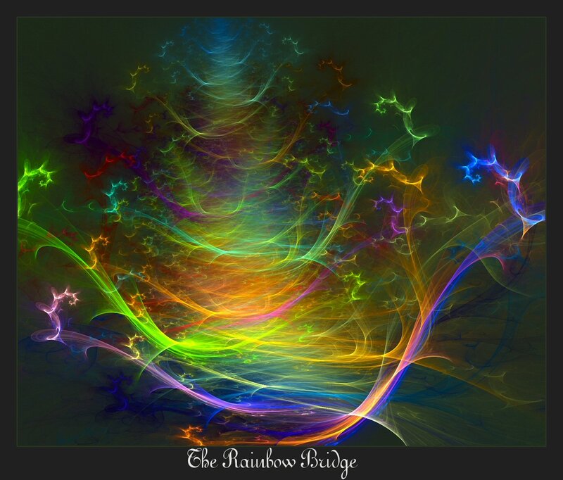 Colorful Fractal Patterns — Green, Vibrant, Digital Art, Light Trails