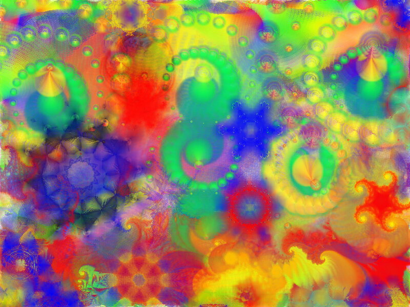 Colorful Fractal Patterns — Green, Vibrant