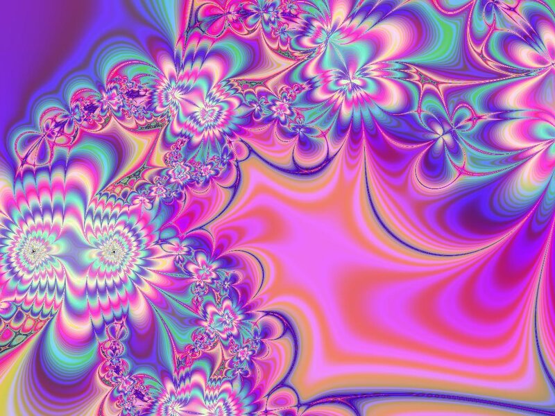 Colorful Fractal Patterns — Pink, Hypnotic