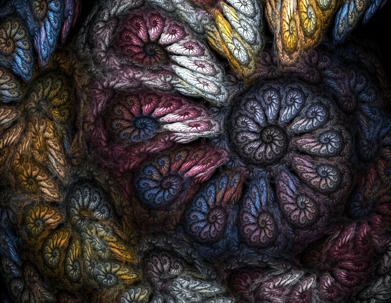 Colorful Fractal Patterns — Purple, Complex, Digital Art
