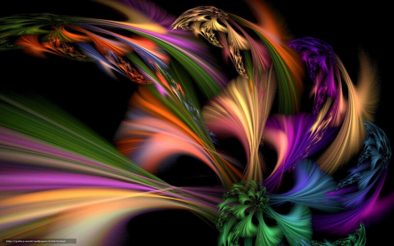 Colorful Fractal Patterns — Purple, Dynamic, Abstract, Colors, Black Background