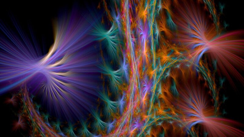 Colorful Fractal Patterns — Purple, Dynamic, Abstract, Light Rays