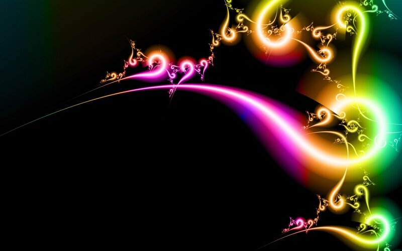 Colorful Fractal Patterns — Purple, Dynamic, Abstract, Light Trails