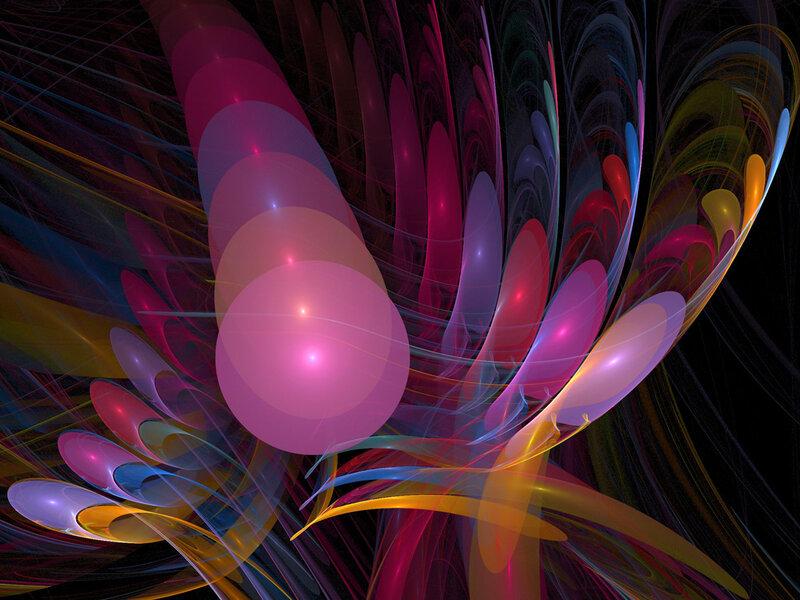 Colorful Fractal Patterns — Purple, Dynamic, Abstract, Spheres
