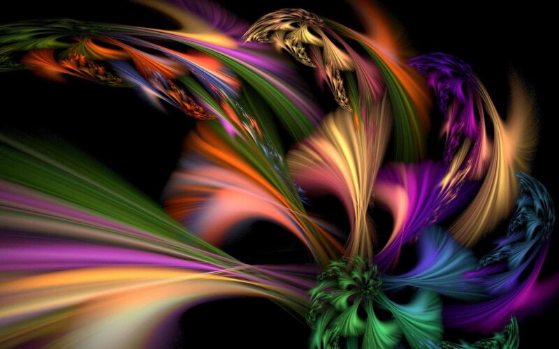 Colorful Fractal Patterns — Purple, Dynamic, Abstract, Swirls