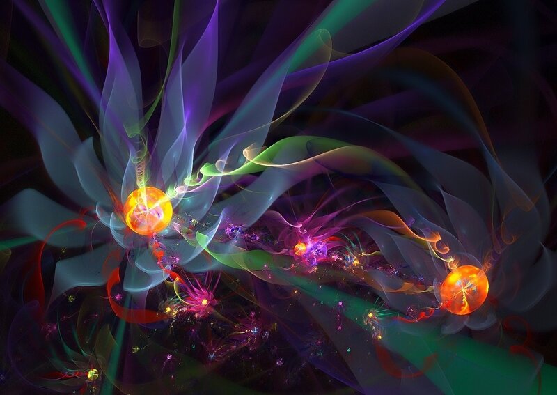 Colorful Fractal Patterns — Purple, Ethereal, Digital Art