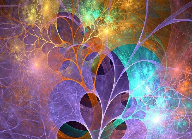Colorful Fractal Patterns — Purple, Ethereal