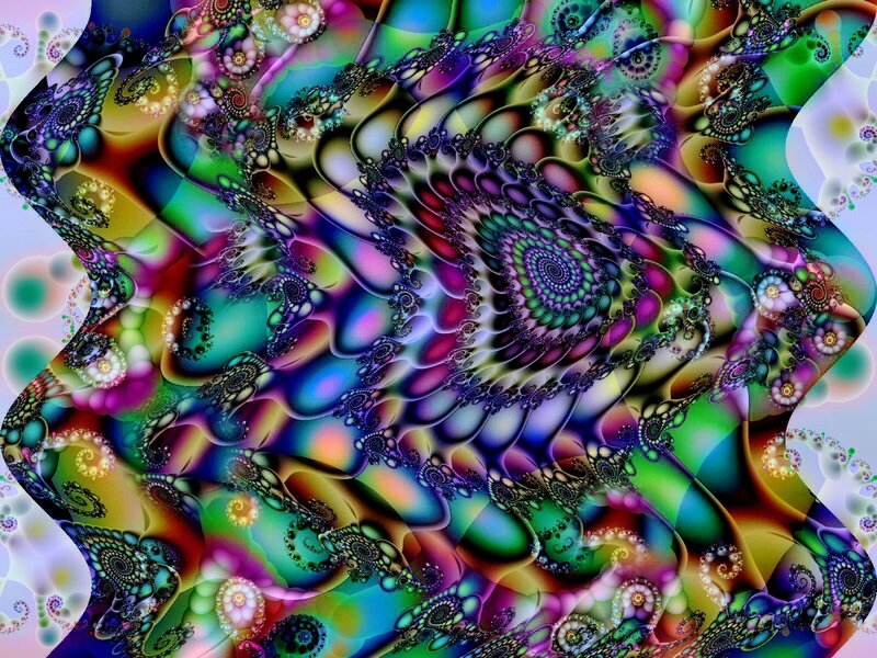Colorful Fractal Patterns — Purple, Hypnotic, Abstract, Spirals