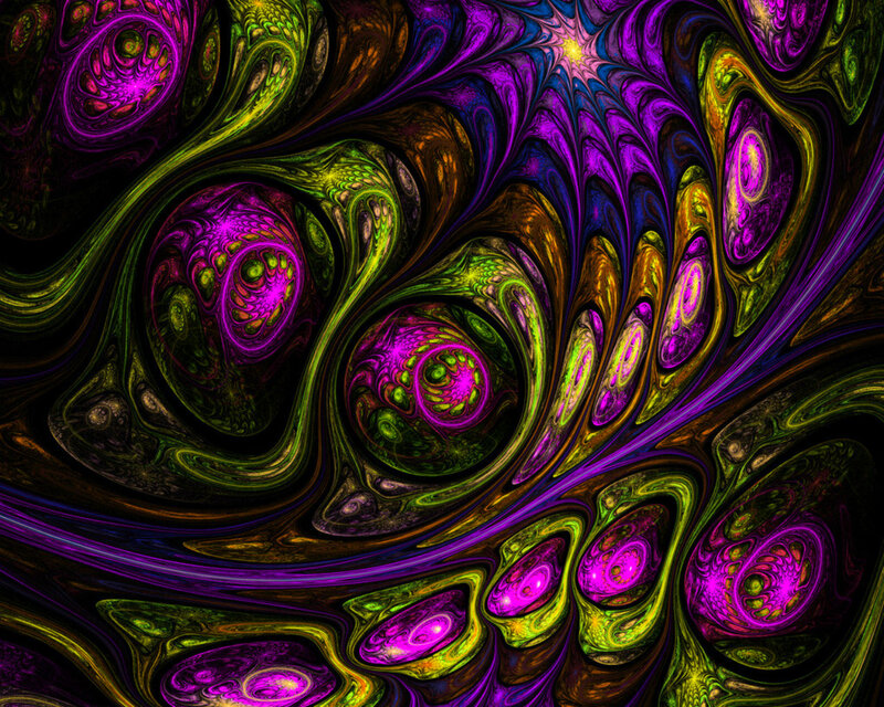 Colorful Fractal Patterns — Purple, Hypnotic, Abstract, Swirls