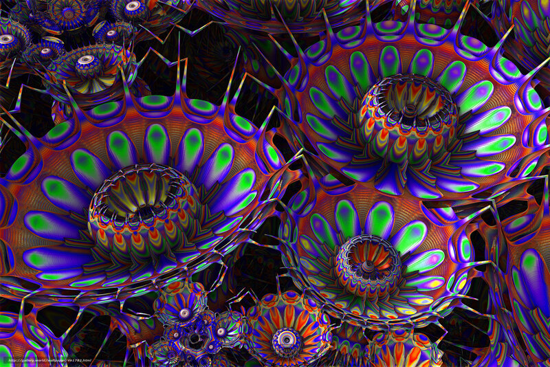 Colorful Fractal Patterns — Purple, Hypnotic, Digital Art, Spikes