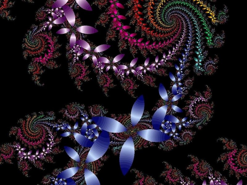 Colorful Fractal Patterns — Purple, Hypnotic, Digital Art, Spirals