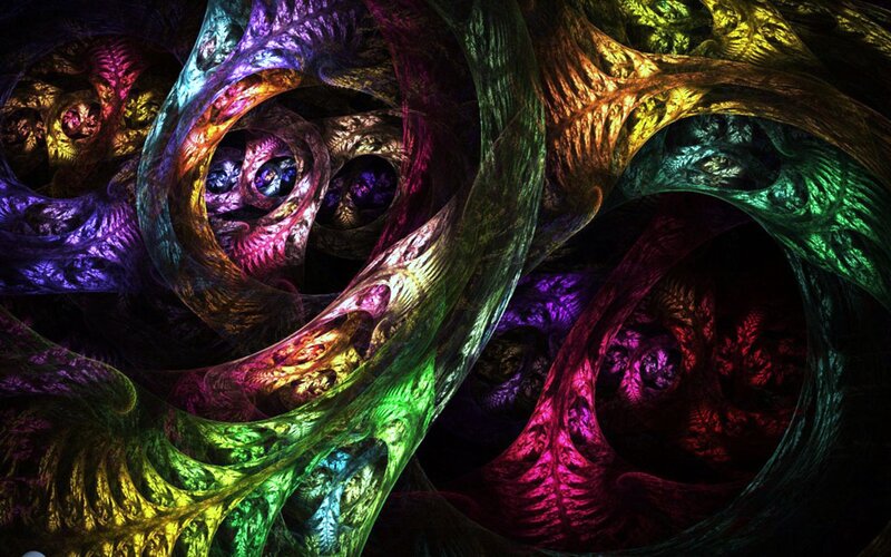 Colorful Fractal Patterns — Purple, Hypnotic, Digital Art