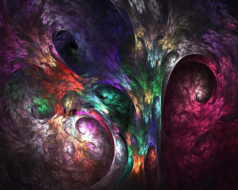 Colorful Fractal Patterns — Purple, Hypnotic, Digital Art, Tunnels, Circles