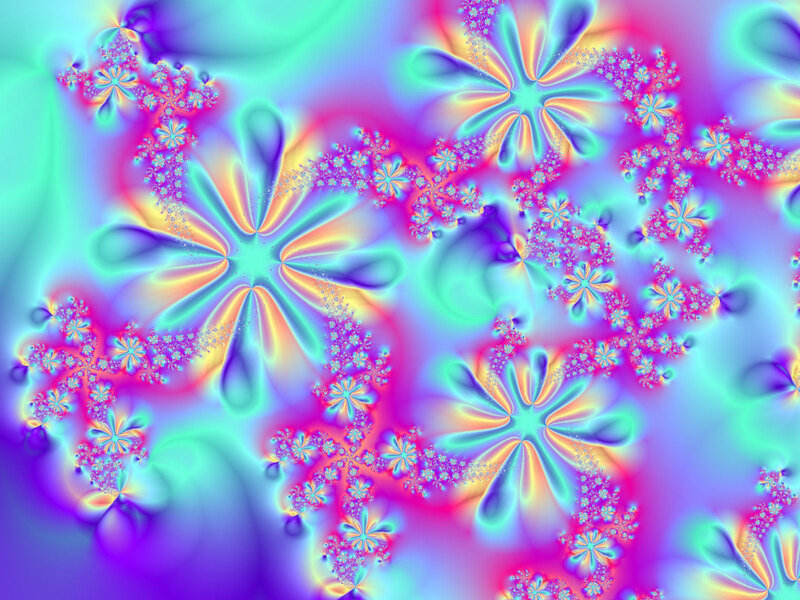 Colorful Fractal Patterns — Purple, Vibrant, Abstract, Flowers, Spirals