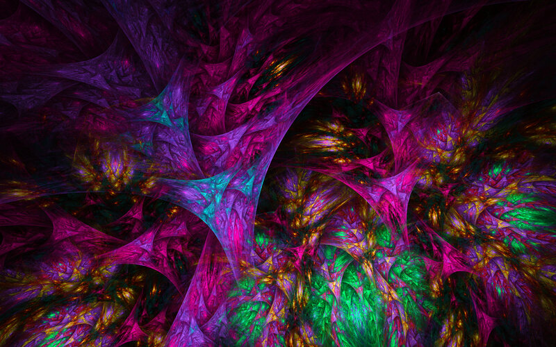 Colorful Fractal Patterns — Purple, Vibrant, Abstract, Green