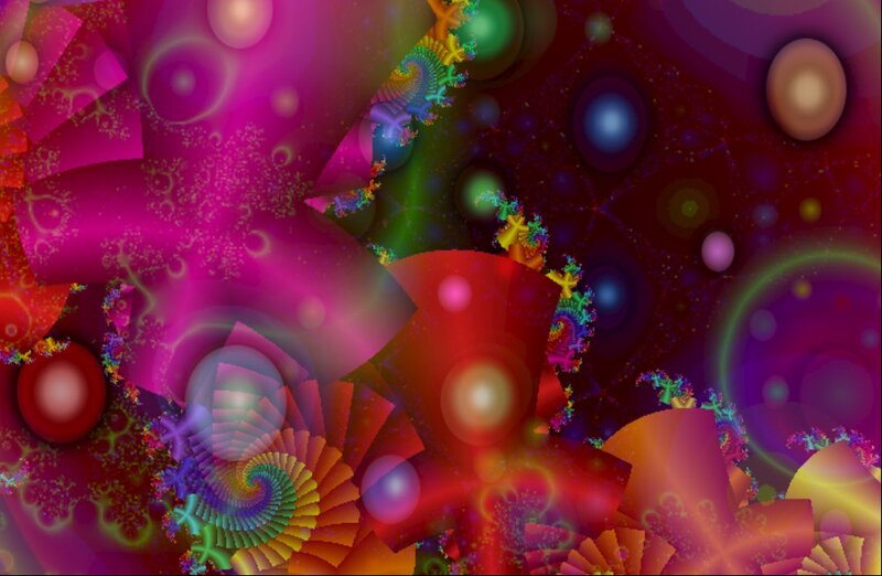 Colorful Fractal Patterns — Purple, Vibrant, Abstract, Spirals, Circles
