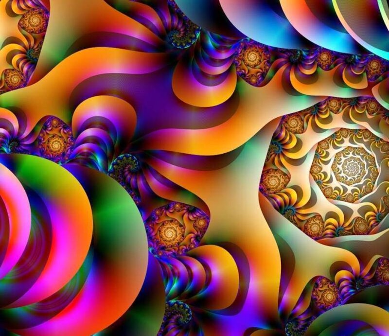 Colorful Fractal Patterns — Purple, Vibrant, Abstract, Spirals