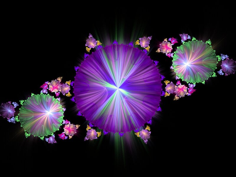 Colorful Fractal Patterns — Purple, Vibrant, Digital Art, Circles
