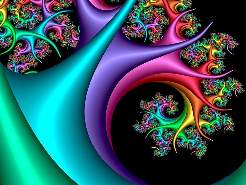 Colorful Fractal Patterns — Purple, Vibrant, Digital Art, Fractals